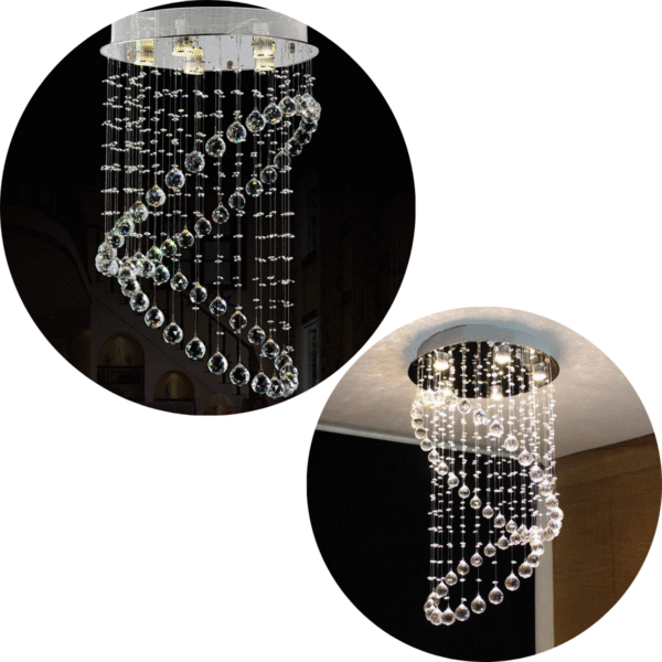 Plafon Lustre Redondo Cristal Legitimo 50*80+lampadas Leds