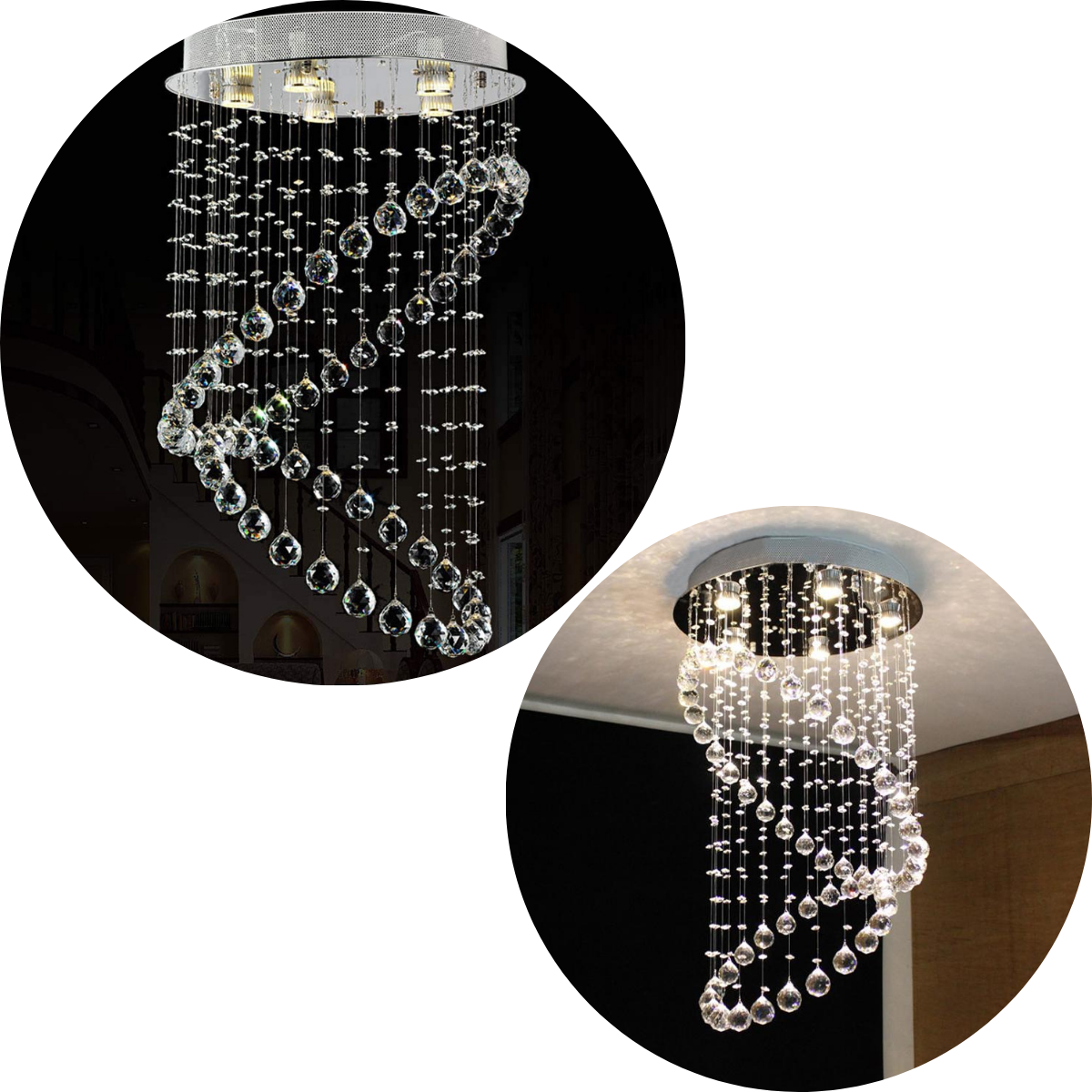 Plafon Lustre Redondo Cristal Legitimo 50*80+lampadas Leds