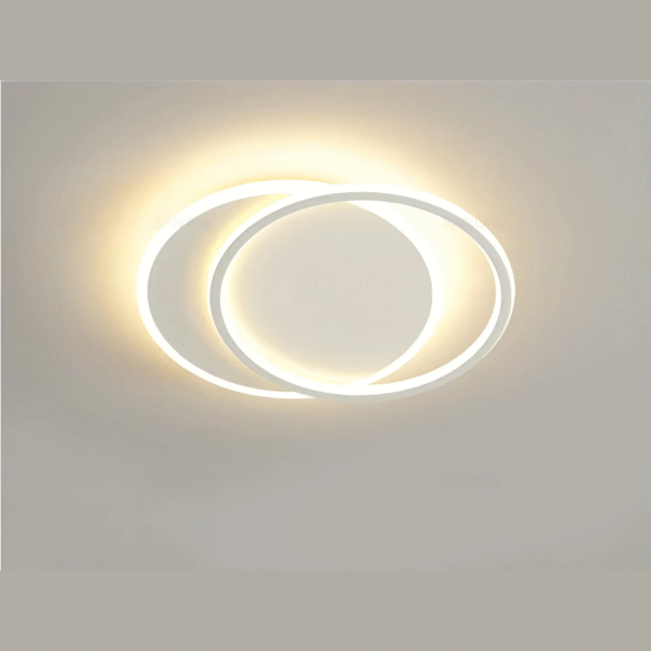 Luminaria Plafon De Teto Minimalista 2 Aneis Branco - Imagem 4