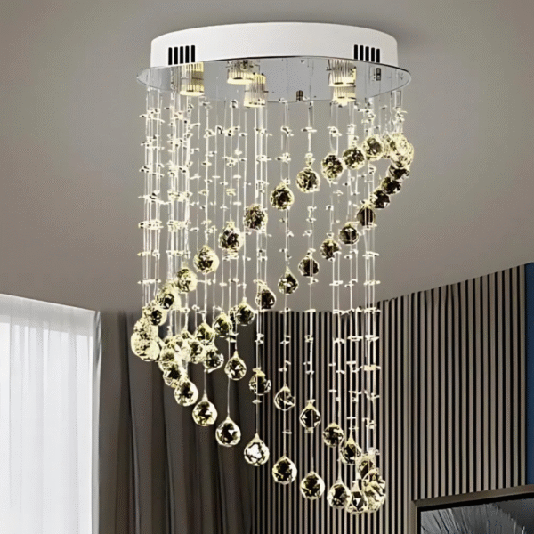 Plafon Lustre Redondo Cristal Legitimo 50*80+lampadas Leds - Imagem 6