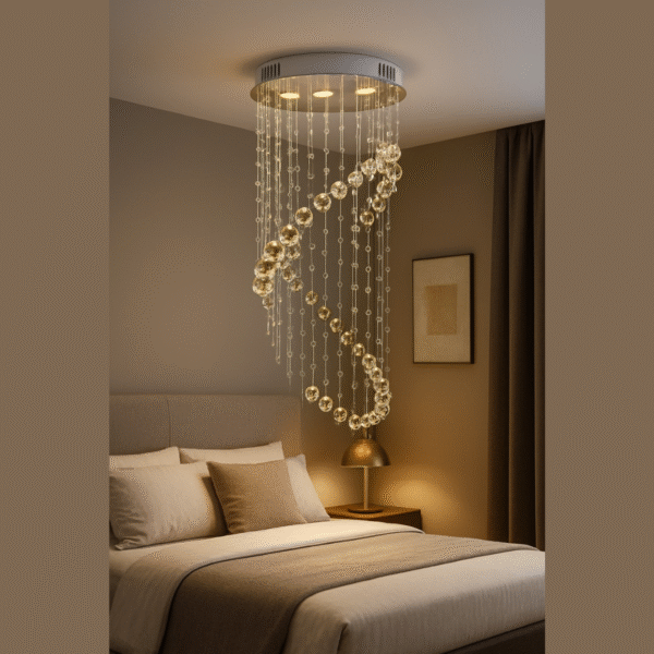 Plafon Lustre Redondo Cristal Legitimo 50*80+lampadas Leds - Imagem 5