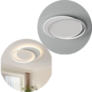 Luminaria Plafon De Teto Minimalista 2 Aneis Branco