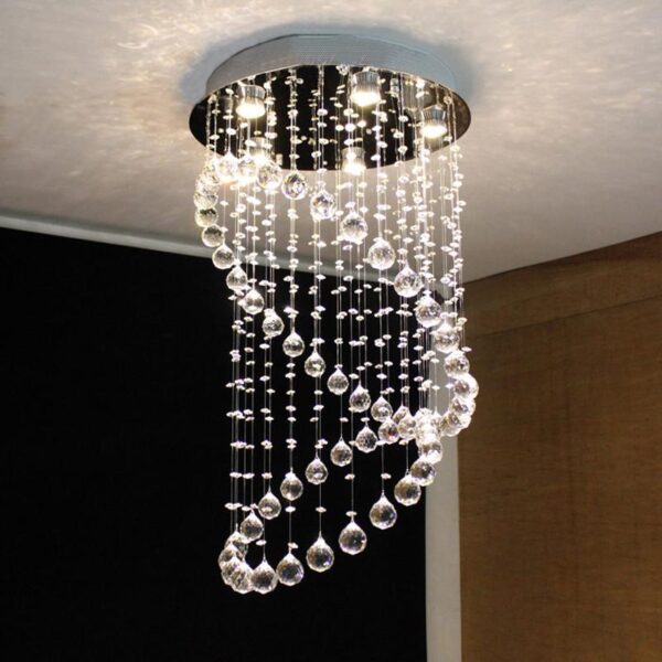 Plafon Lustre Redondo Cristal Legitimo 50*80+lampadas Leds - Imagem 2