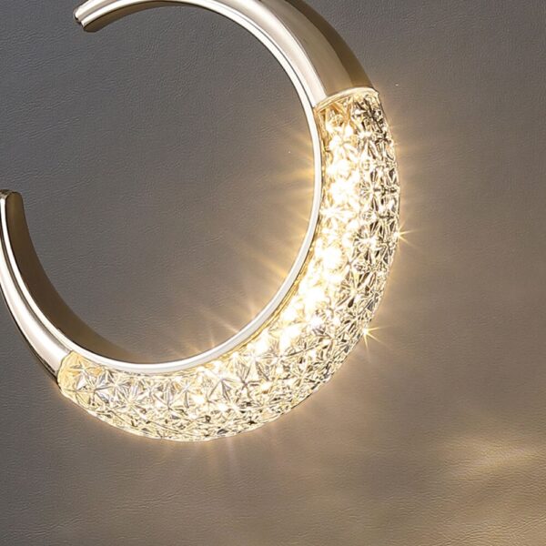 Luminaria Led Pendente Lua Crescente Minguante Cor Dourado - Imagem 3