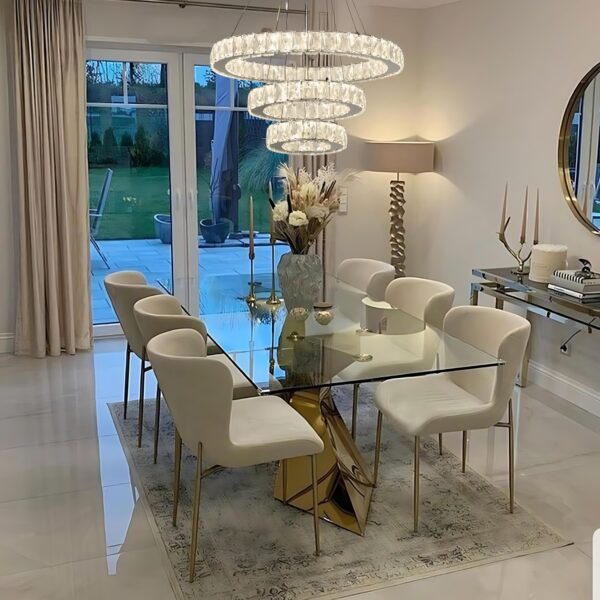 Lustre Cristal Legitimo Led 3 Aros 60x40x20+controle Sem Fio - Imagem 6