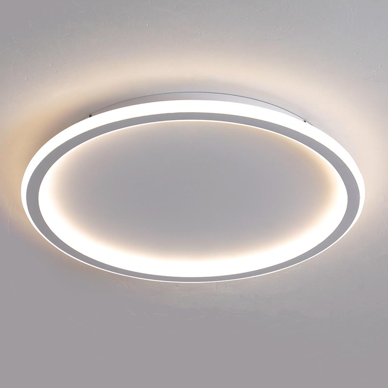 Luminaria Plafon De Teto Minimalista 1 Anel Branco