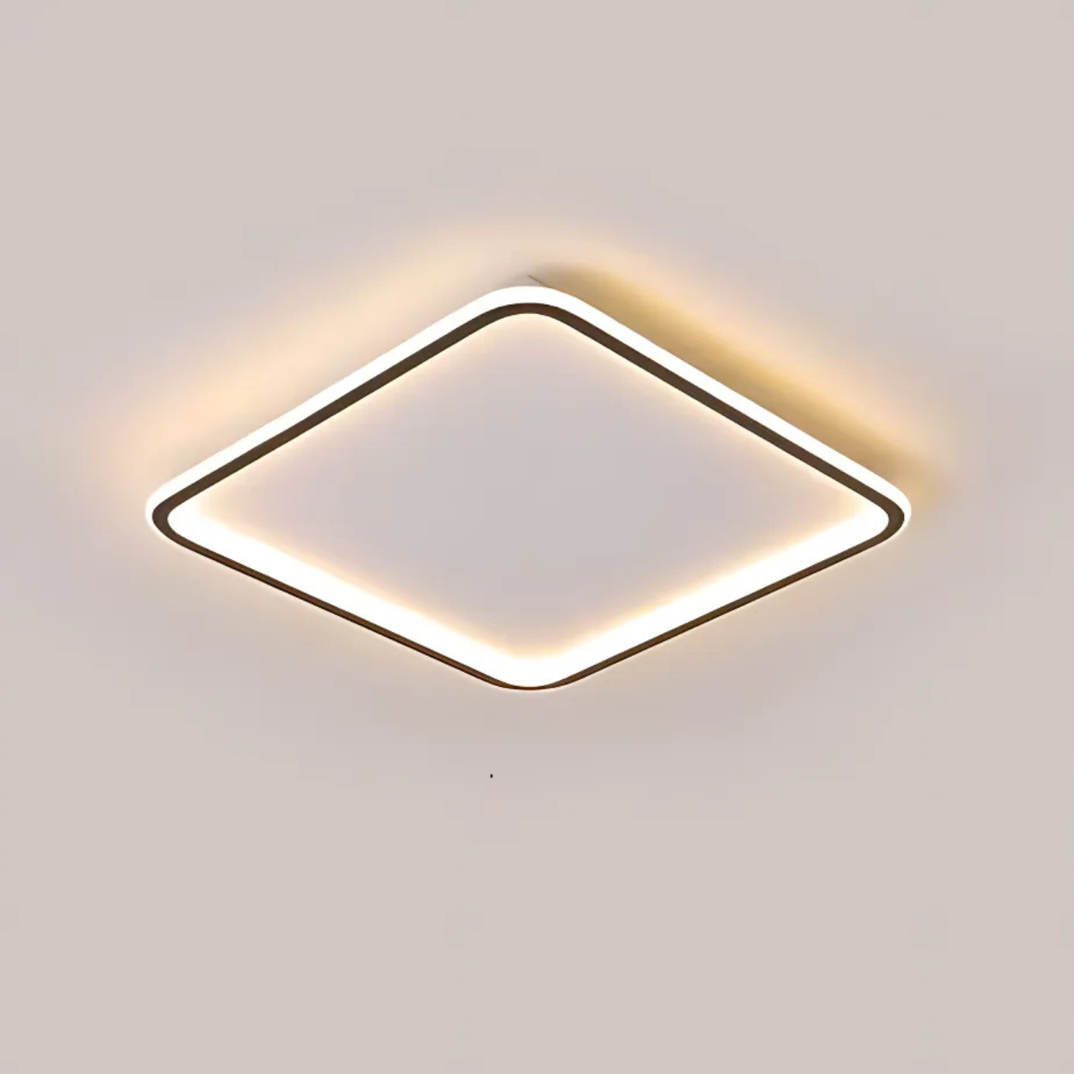 Luminaria Plafon Quadrado Teto Minimalista 1 Anel Preto
