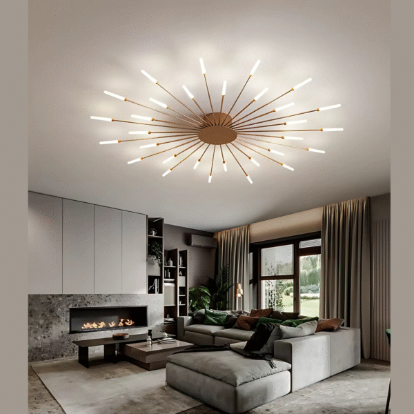 Lustre Girassol Led Solar Teto 3500k Bivolt Iluminação - Imagem 2