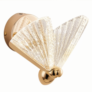Arandela Led Borboleta Dourada G 23cm Decorativa Moderna