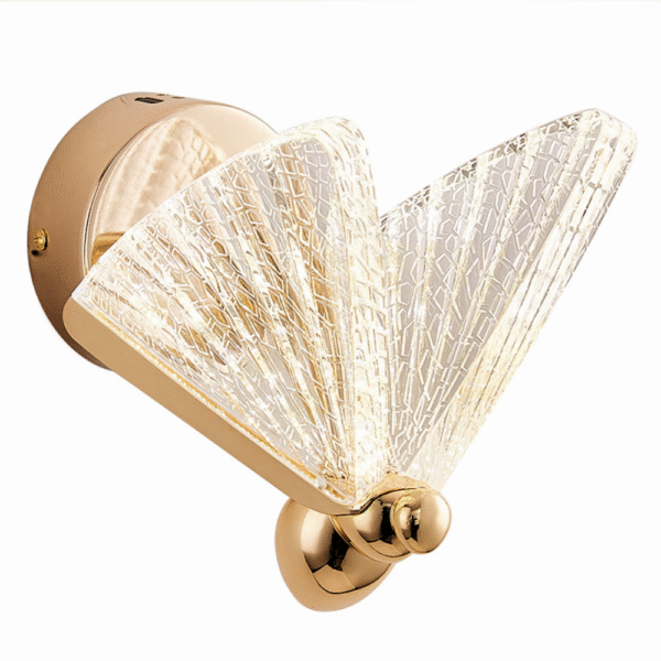 Arandela Led Borboleta Dourada G 23cm Decorativa Moderna
