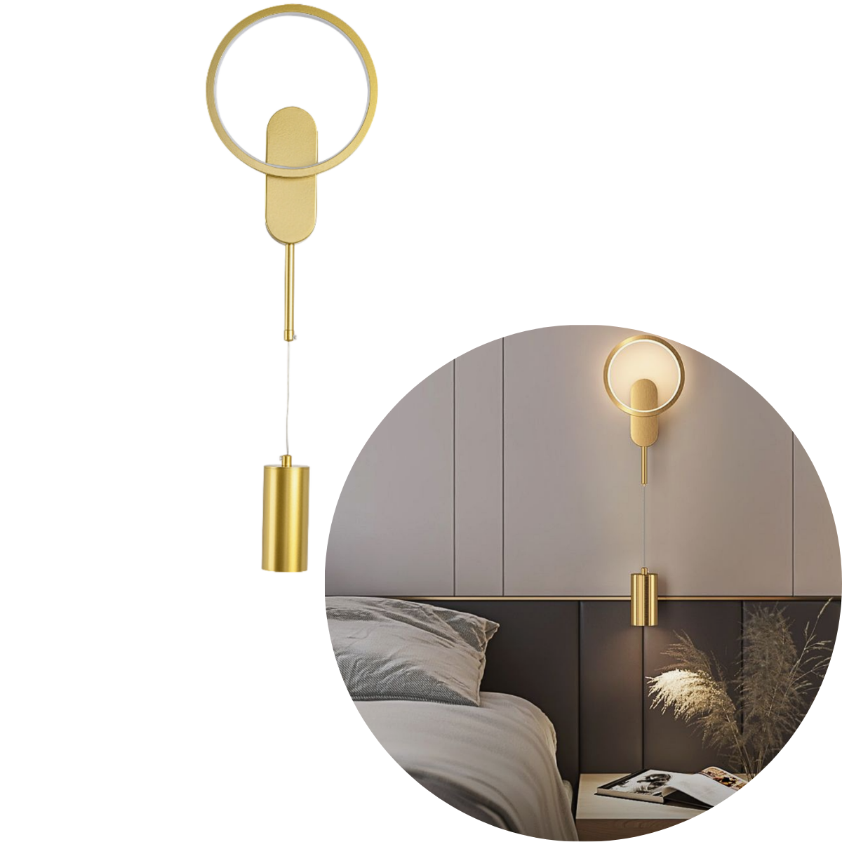 Arandela Lumenlar Moderna Metal Dupla Iluminação Dourada