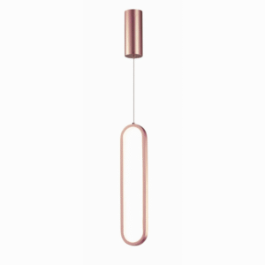 Luminaria Pendente Led Slim Oval Cor Rose