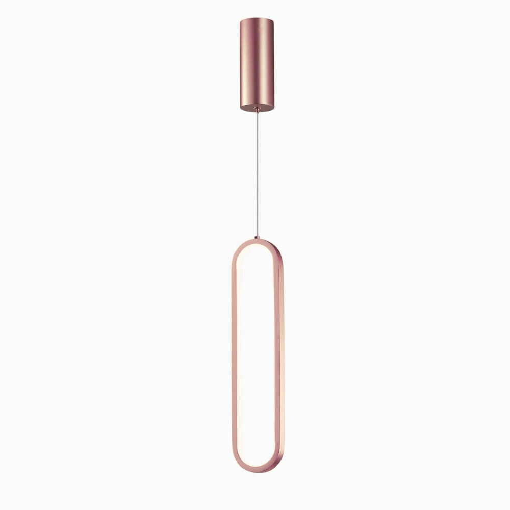 Luminaria Pendente Led Slim Oval Cor Rose