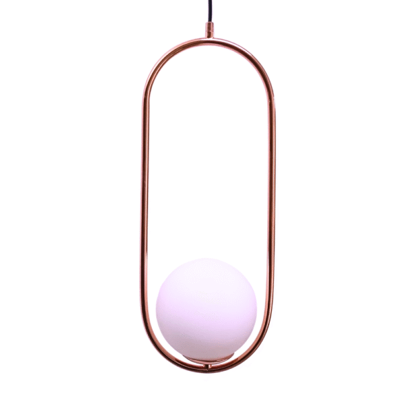 Lustre Luminaria Pendente Jabuticaba Oval Ring Rose