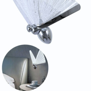 Luminaria Led Pendente Borboleta 22cm Prata Grande