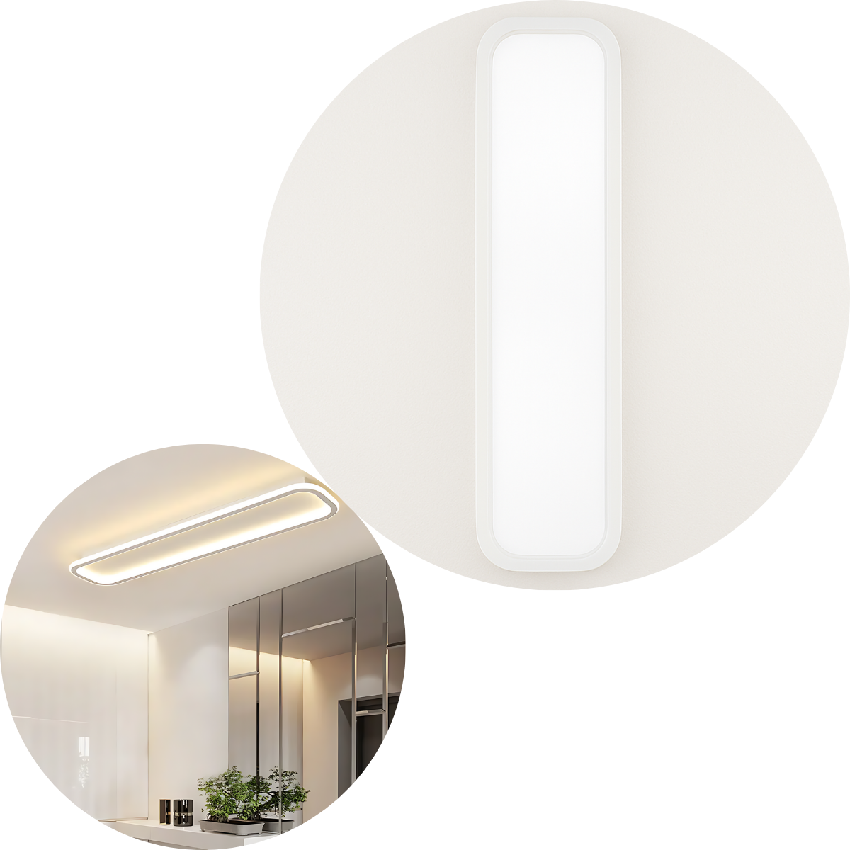 Luminaria Plafon Sobrepor Minimalista Retangular Branco