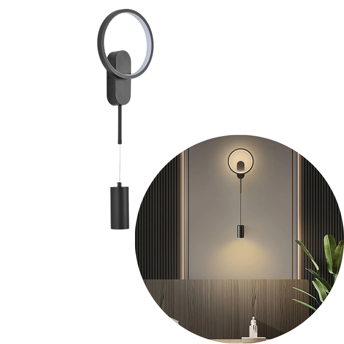 Arandela Lumenlar Moderna Metal Dupla Iluminação Preta