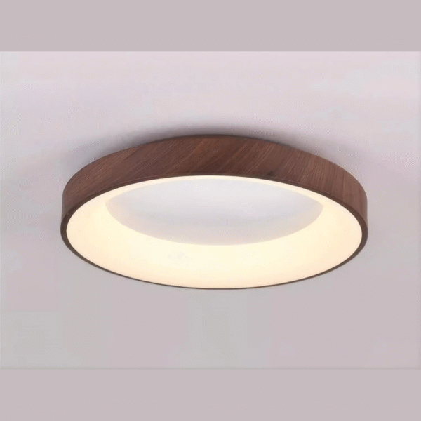 Luminaria Plafon Redondo Amadeirado Marron 3 In 1 Cleam - Imagem 7