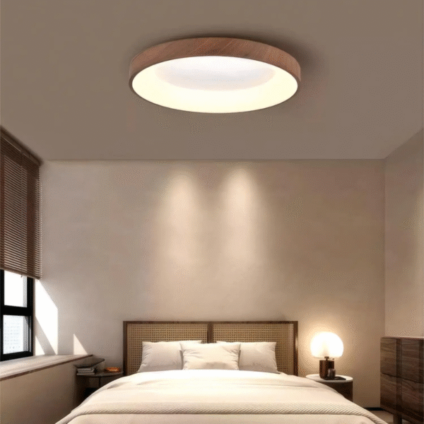 Luminaria Plafon Redondo Amadeirado Marron 3 In 1 Cleam - Imagem 6