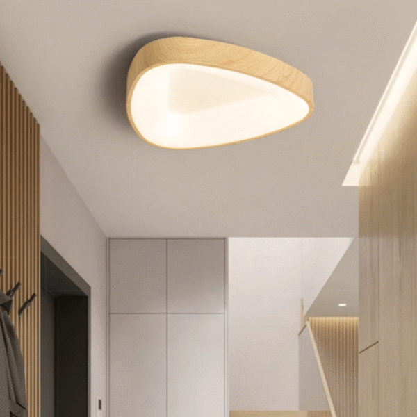 Luminaria Plafon Oval Amadeirado Bege 3in1 Cleam Triangular - Imagem 2