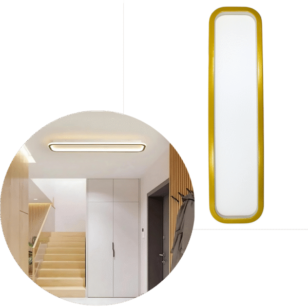 Luminaria Plafon Sobrepor Minimalista Retangular 1 Anel