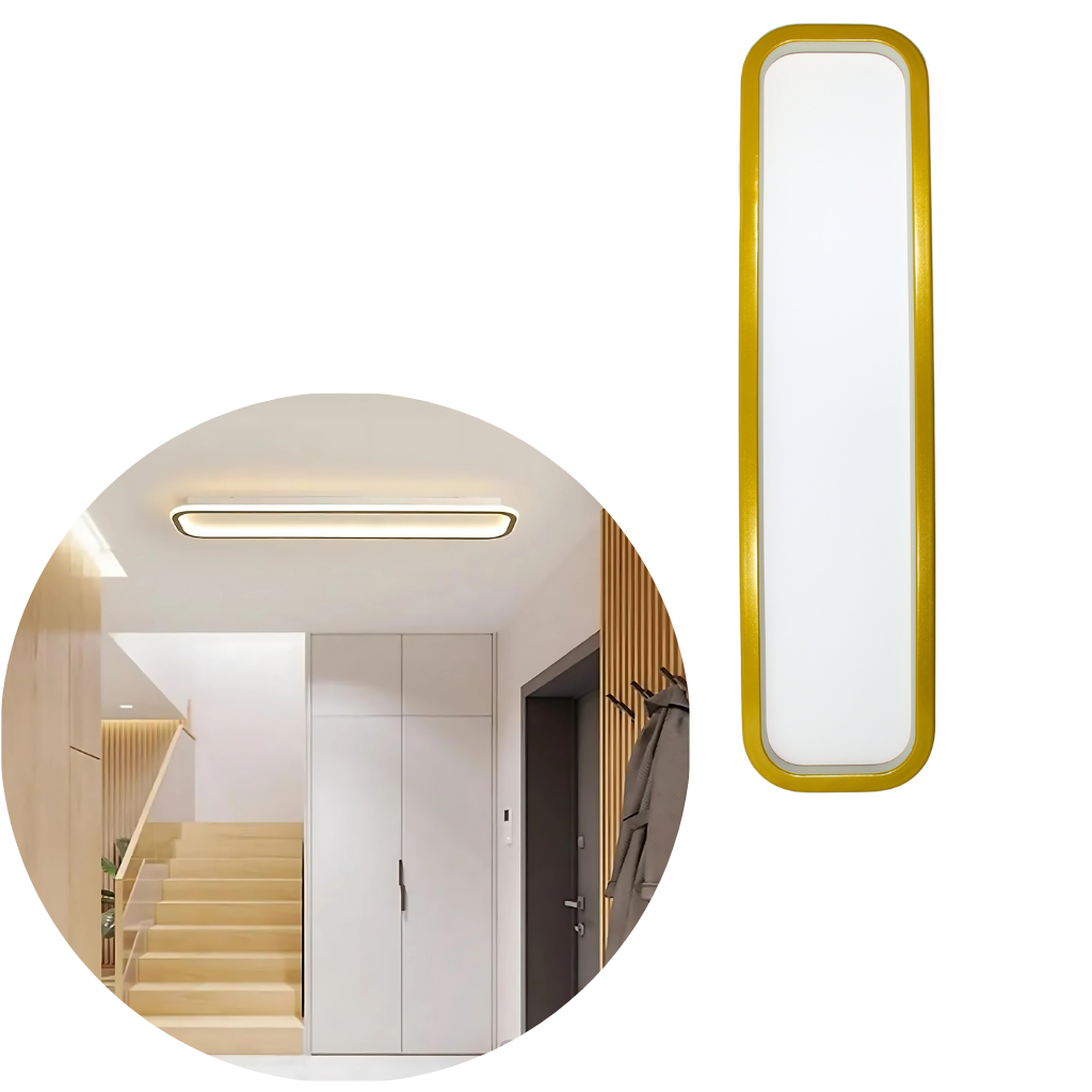 Luminaria Plafon Sobrepor Minimalista Retangular 1 Anel