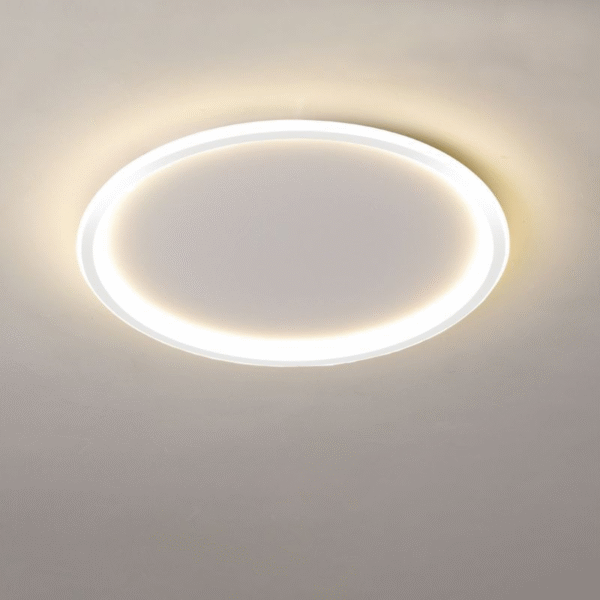 Luminaria Plafon De Teto Minimalista 1 Anel Branco - Imagem 2
