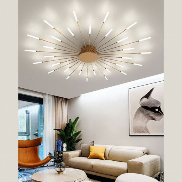 Lustre Girassol Led Solar Teto 3500k Bivolt Iluminação - Imagem 3