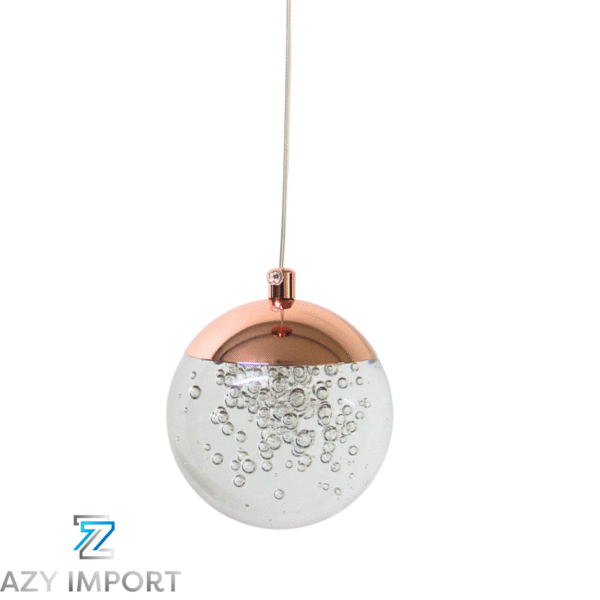 Luminaria Pendente Led Lua Cheia Cor Rosé - Cristal - Imagem 4
