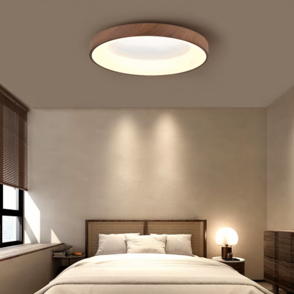 Luminaria Plafon Redondo Amadeirado Marron 3 In 1 Cleam - Imagem 3