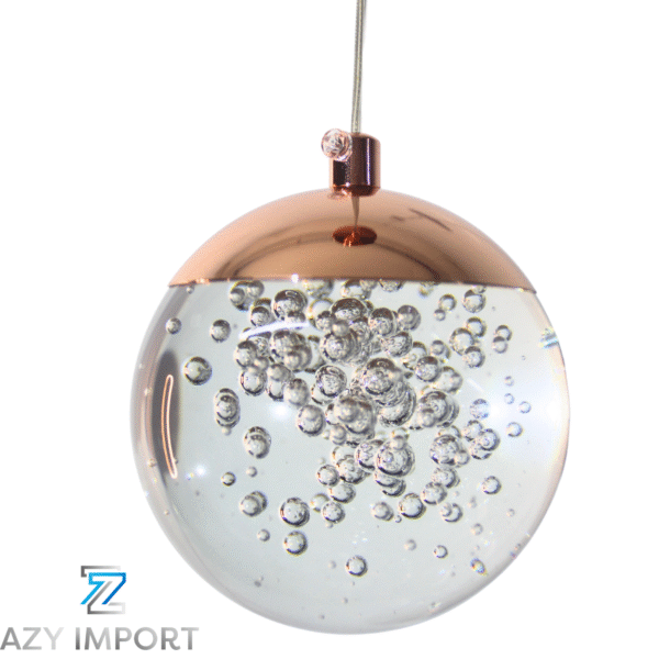 Luminaria Pendente Led Lua Cheia Cor Rosé - Cristal - Imagem 2