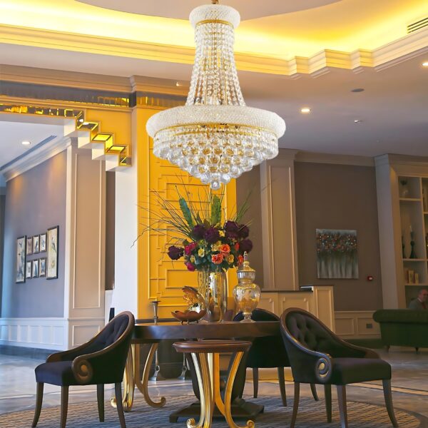 Lustre Cristal Legitimo Imperial Prata + Lampadas Led Bivolt - Imagem 3