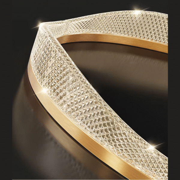 Lustre Pendente Arco Ouro 4 Anéis Led Moderno Nordecor - Imagem 5