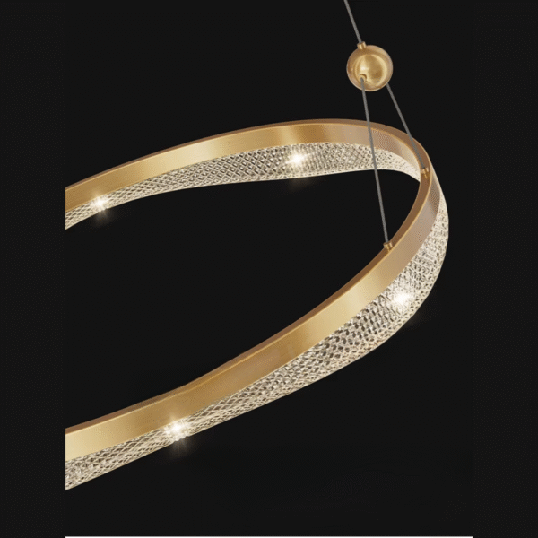 Lustre Pendente Arco Ouro 4 Anéis Led Moderno Nordecor - Imagem 6