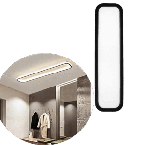 Luminaria Plafon Sobrepor Minimalista Retangular Preto