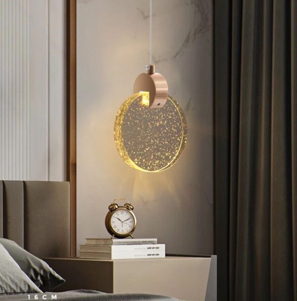 Pendente Lua De Cristal Vidro Com Bolhas - Rose - Imagem 6