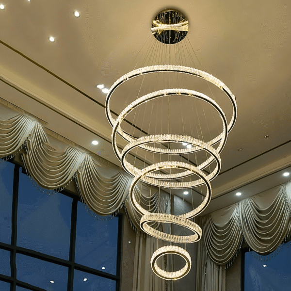 Lustre Cristal Aliança 6 Arcos 120x100x80x60x40x20 Bivolt - Imagem 2
