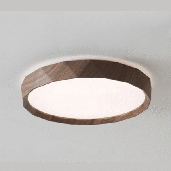 Luminaria Plafon Redondo Amadeirado Marron 3 In 1 Moderno - Imagem 6