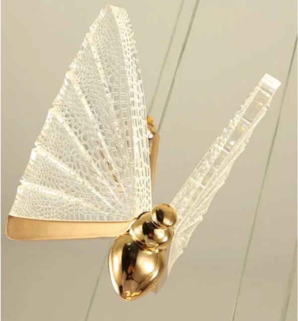 Luminaria Led Pendente Borboleta De 17cm Cor Dourado - Imagem 2