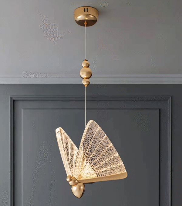 Luminaria Led Pendente Borboleta De 17cm Cor Dourado - Imagem 3
