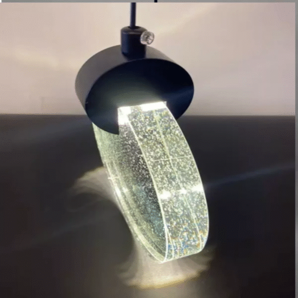 Pendente Lua De Cristal Vidro Com Bolhas - Fume - Imagem 3