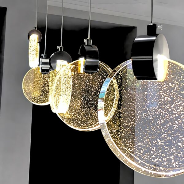 Pendente Lua De Cristal Vidro Com Bolhas - Fume - Imagem 2
