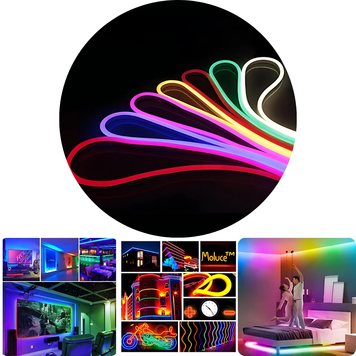 Mangueira Fita Neon Fino 8mmx15mm 100 metros+5 Conectores 110V ou 220V