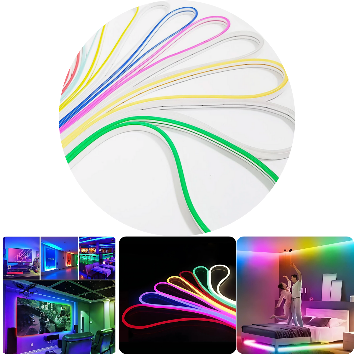 Mangueira Neon 50 metros 6x12mm 12v Corte 1cm Silicone 14w