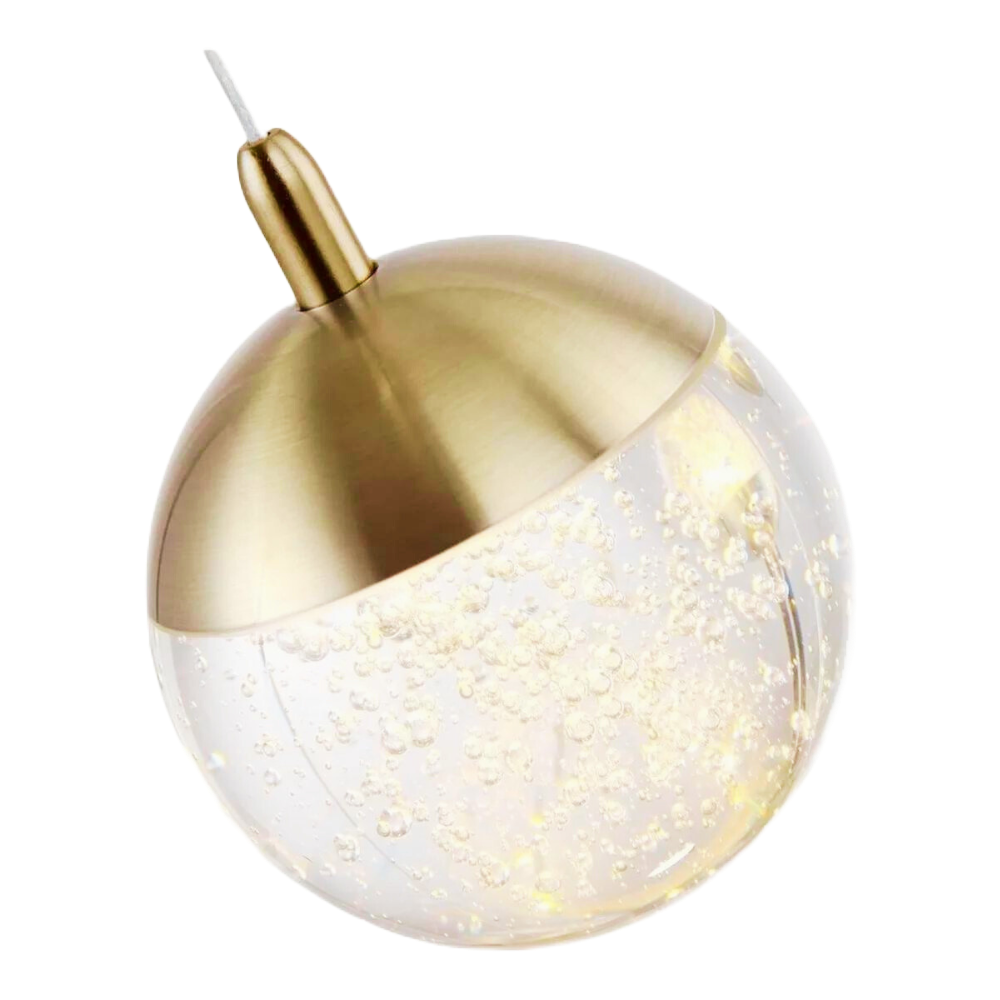 Luminaria Pendente Led Lua Cheia Cor Ouro Velho - Cristal