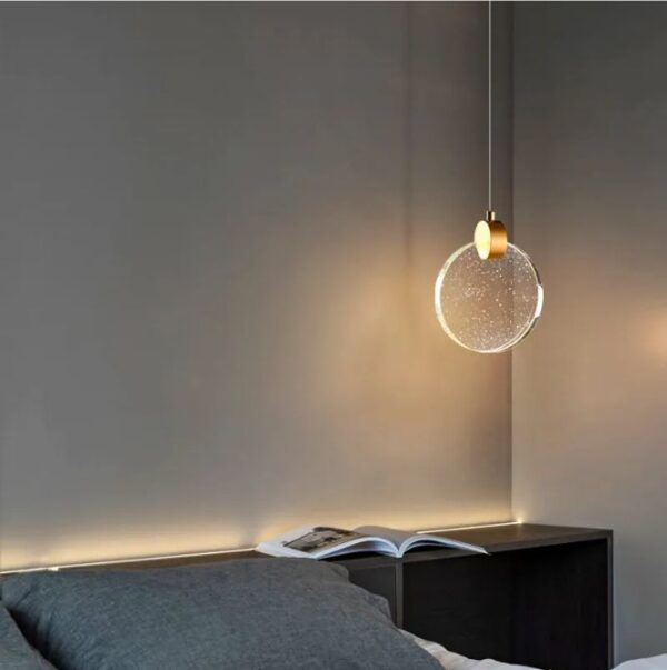 Pendente Lua De Cristal Vidro Com Bolhas - Dourado - Imagem 5