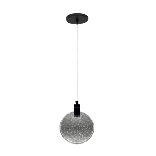 Pendente Lua De Cristal Vidro Com Bolhas - Fume