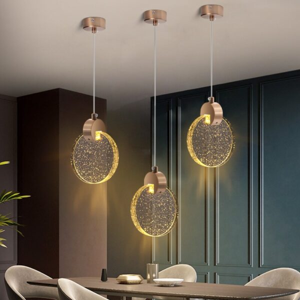 Pendente Lua De Cristal Vidro Com Bolhas - Rose - Imagem 5