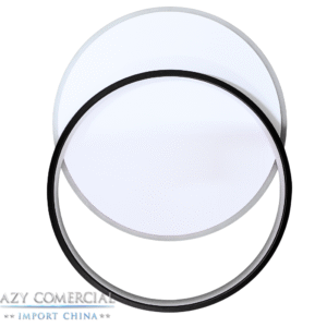 Luminaria Plafon De Teto Minimalista 2 Aneis Preto