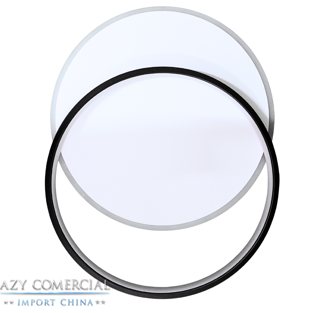 Luminaria Plafon De Teto Minimalista 2 Aneis Preto